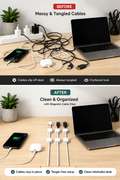 AuraDesk Magnetic Cable Clip – Minimal Desk Organizer (6 Pack)